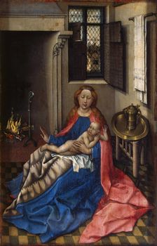 The Virgin and Child by a Fireplace (Right Wing of a Diptych), 1433. Creator: Robert Campin
