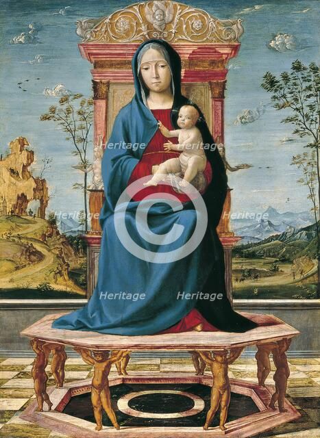 The Virgin and Child enthroned, 1495. Creator: Lorenzo Costa.