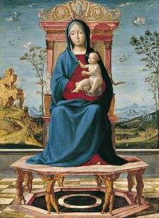 The Virgin and Child enthroned, 1495. Creator: Lorenzo Costa
