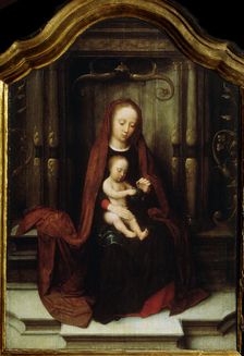 The Virgin and Child Enthroned 16th century. Artist: Adriaen Isenbrandt