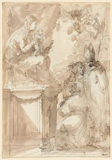 The Virgin and Child Enthroned, Adored by Saints, 1790s(?). Creator: Giuseppe Bernardino Bison