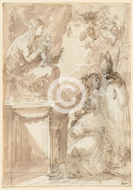 The Virgin and Child Enthroned, Adored by Saints, 1790s(?). Creator: Giuseppe Bernardino Bison.