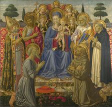 The Virgin and Child Enthroned among Angels and Saints, 1460s. Artist: Gozzoli, Benozzo (ca 1420-1497)