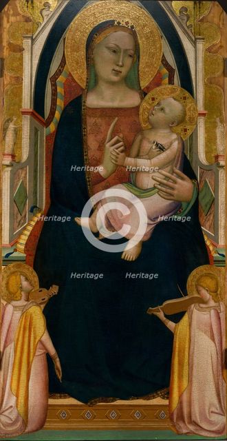 The Virgin and Child Enthroned and Two Angels, c1340. Creator: Daddi, Bernardo (1290-1350).