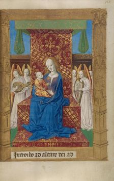 The Virgin and Child Enthroned; Book of Hours, 1478. Creator: Master of Guillaume Lambert