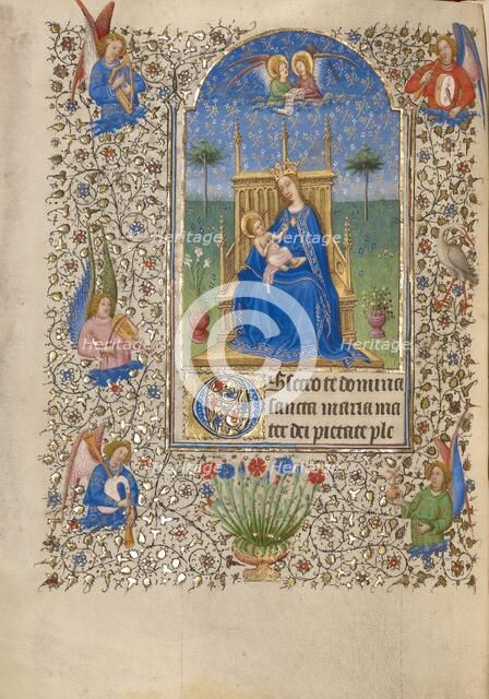 The Virgin and Child Enthroned; Book of Hours, about 1420. Creator: Spitz Master.