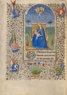 The Virgin and Child Enthroned; Book of Hours, about 1420. Creator: Spitz Master