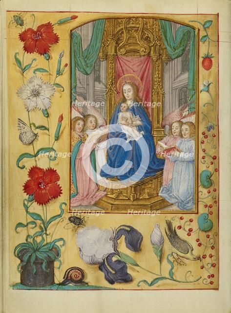 The Virgin and Child Enthroned; Book of Hours, about 1500. Creator: Workshop of Gerard Horenbout.