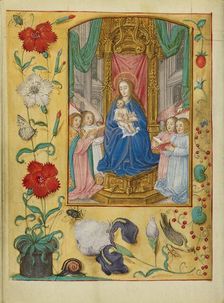 The Virgin and Child Enthroned; Book of Hours, about 1500. Creator: Workshop of Gerard Horenbout