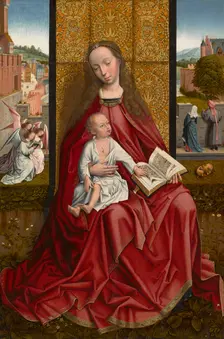 The Virgin And Child Enthroned, c1500. Creator: Master of the Embroidered Foliage