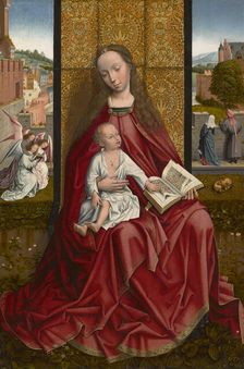 The Virgin And Child Enthroned, c1500. Creator: Master of the Embroidered Foliage