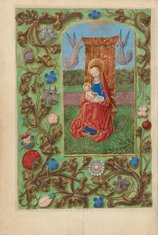 The Virgin and Child Enthroned; Crohin-La Fontaine Hours, about 1480-1485 ?. Creator: Master of the Dresden Prayer Book
