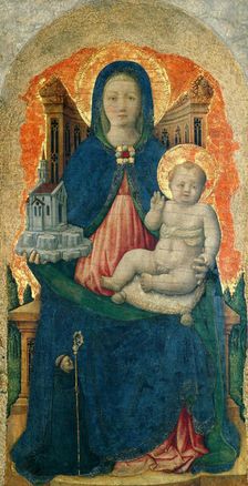The Virgin and Child Enthroned (From the Praglia Polyptych), c. 1448. Creator: Vivarini, Antonio (ca 1440-1480)