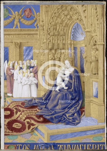 The Virgin and Child enthroned (Hours of Étienne Chevalier). Artist: Fouquet, Jean (1420–1481)
