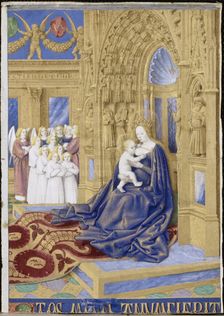 The Virgin and Child enthroned (Hours of Étienne Chevalier). Artist: Fouquet, Jean (1420–1481)