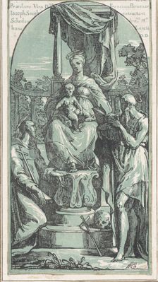 The Virgin and Child Enthroned, Saint Jerome at lower right, Saint Francis..., before 1749. Creator: Anton Maria Zanetti