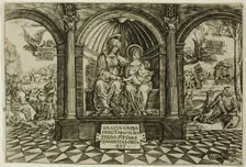 The Virgin and Child Enthroned with Saint Anne, 1512/13. Creator: Master NA. DAT with the Mousetrap