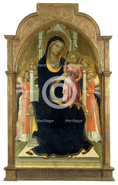 The Virgin and Child enthroned with six Angels, 1415. Creator: Lorenzo Monaco.
