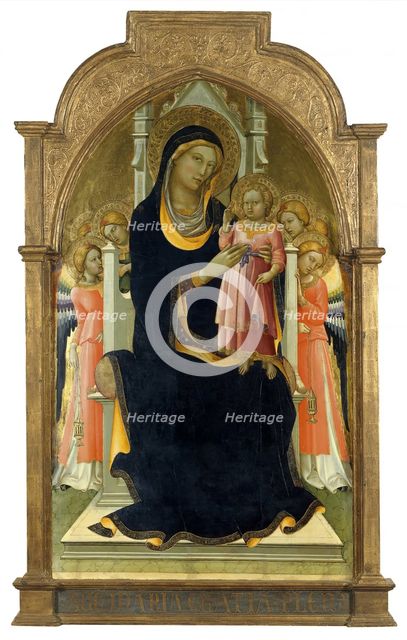 The Virgin and Child enthroned with six Angels, 1415. Creator: Lorenzo Monaco.