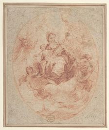 The Virgin and Child Holding Scapulars, 1712-93. Creator: Attributed to Francesco Guardi