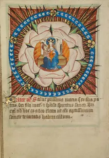 The Virgin and Child in a White Rose; Illustrated Vita Christi..., about 1480-1490. Creator: Unknown