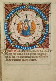 The Virgin and Child in a White Rose; Illustrated Vita Christi..., about 1480-1490. Creator: Unknown