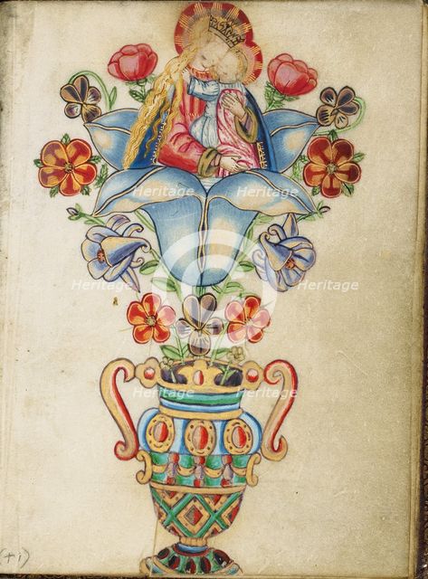 The Virgin and Child in the Calyx of a Flower; Book of Hours, about 1430-1440. Creator: Fastolf Master.