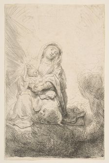 The Virgin and Child in the Clouds, 1641. Creator: Rembrandt Harmensz van Rijn