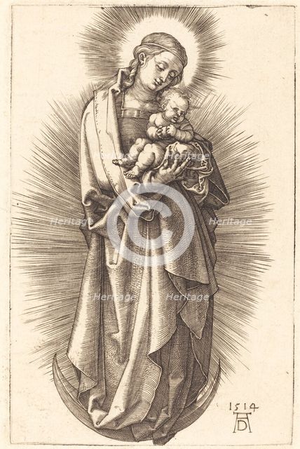 The Virgin and Child on a Crescent with a Diadem, 1514. Creator: Albrecht Durer.