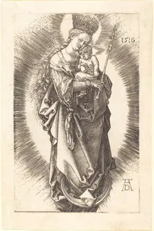 The Virgin and Child on a Crescent with a Sceptre and a Starry Crown, 1516. Creator: Albrecht Durer
