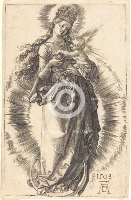 The Virgin and Child on a Crescent with a Starry Crown, 1508. Creator: Albrecht Durer.