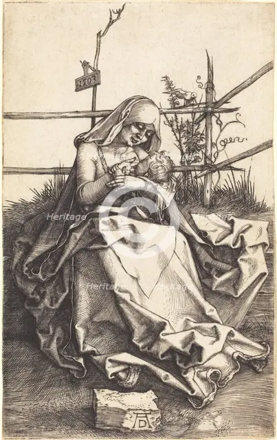 The Virgin and Child on a Grassy Bench, 1503. Creator: Albrecht Durer.