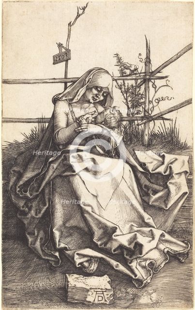 The Virgin and Child on a Grassy Bench, 1503. Creator: Albrecht Durer.
