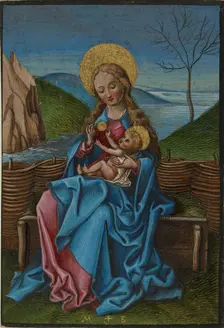 The Virgin and Child on a grassy bench, late 15th century. Artist: Martin Schongauer