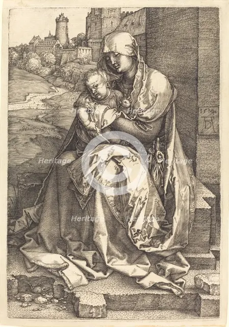 The Virgin and Child Seated by the Wall, 1514. Creator: Albrecht Durer.