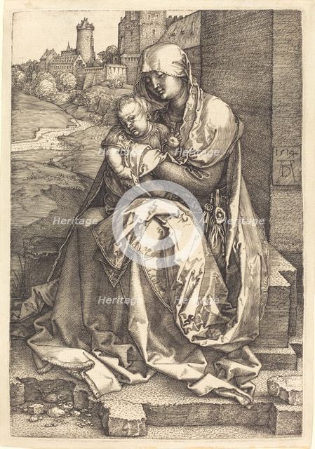 The Virgin and Child Seated by the Wall, 1514. Creator: Albrecht Durer.