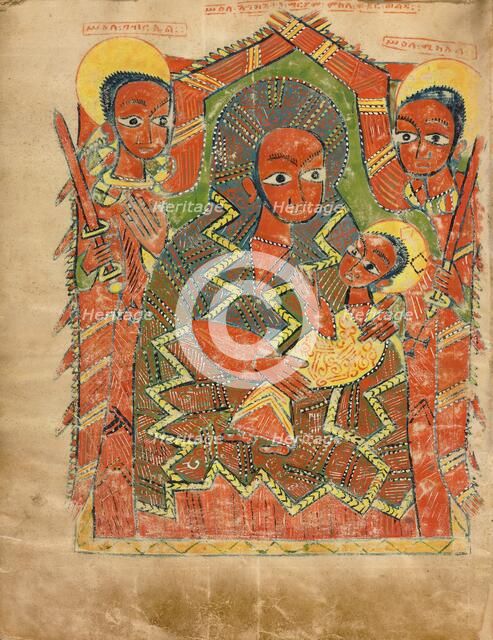 The Virgin and Child with the Archangels Michael and Gabriel; Gospel Book, about 1504-1505. Creator: Unknown.