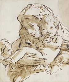 The Virgin and Child with the Infant St John, c1770. Artists: Giovanni Battista Tiepolo, St John the Evangelist