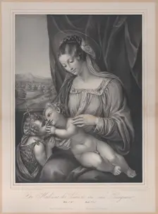 The Virgin and child with the infant Saint John the Baptist, with the Christ child lying o..., 1836. Creator: Franz Seraph Hanfstaengl