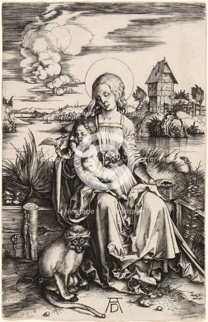 The Virgin and Child with the Monkey, c. 1498. Creator: Albrecht Durer.