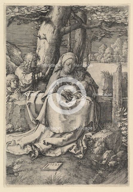 The Virgin and Child with Two Angels, 1523. Creator: Lucas van Leyden.