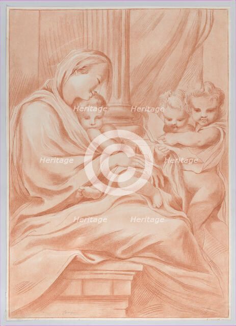 The Virgin and child with two angels, 1766. Creator: Andrea Scacciati.