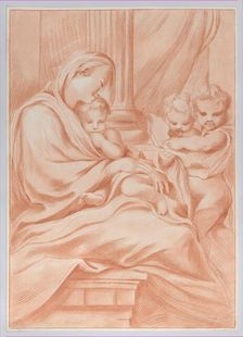 The Virgin and child with two angels, 1766. Creator: Andrea Scacciati