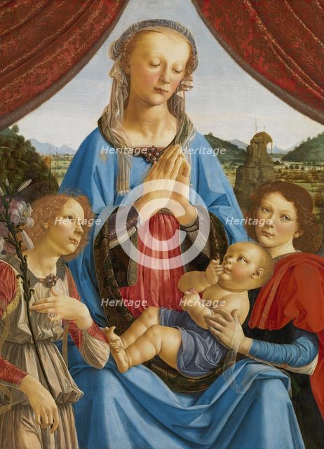 The Virgin and Child with Two Angels (Madonna di Volterra), ca 1471-1472. Creator: Verrocchio, Andrea del (1437-1488).