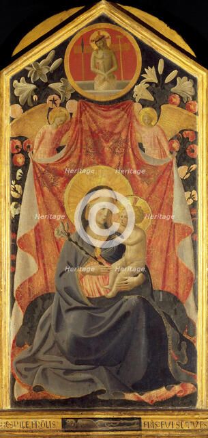 The Virgin and Child with Two Angels. Creator: Angelico, Fra Giovanni, da Fiesole (ca. 1400-1455).