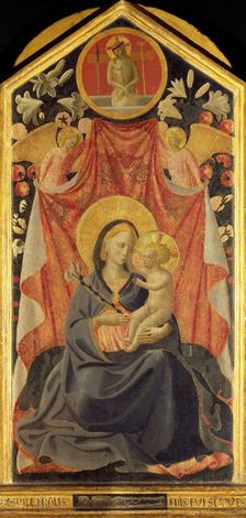 The Virgin and Child with Two Angels. Creator: Angelico, Fra Giovanni, da Fiesole (ca. 1400-1455)