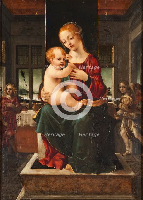 The Virgin and Child with Two Angels, Late 15th cen..
