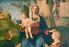 The Virgin and Child with a Male and a Female Donor, 1485-1531. Creator: Vincenzo Di Biagio Catena