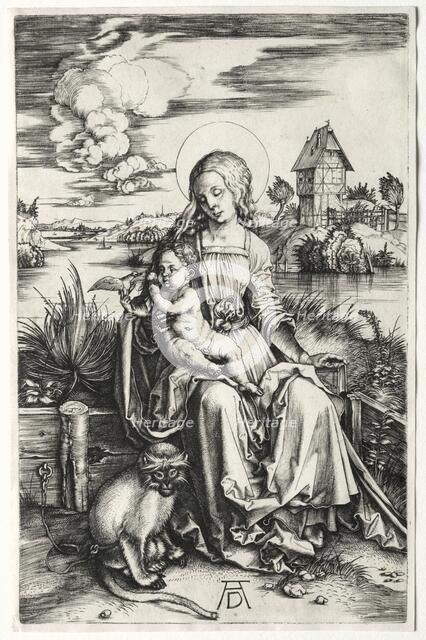 The Virgin and Child with a Monkey, c. 1498. Creator: Albrecht Dürer (German, 1471-1528).