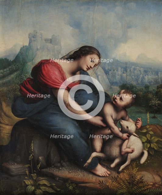 The Virgin and Child with a Lamb, c1515. Creator: Cesare da Sesto (1477-1523).